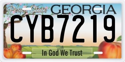 GA license plate CYB7219