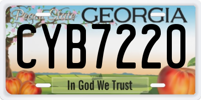 GA license plate CYB7220