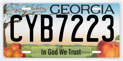 GA license plate CYB7223