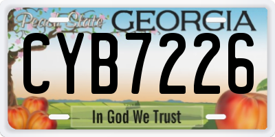 GA license plate CYB7226