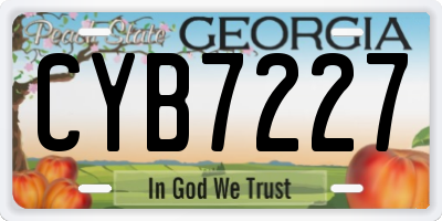 GA license plate CYB7227