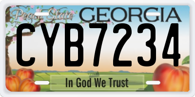 GA license plate CYB7234