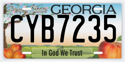 GA license plate CYB7235