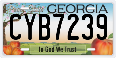 GA license plate CYB7239