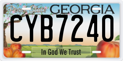 GA license plate CYB7240
