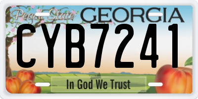 GA license plate CYB7241