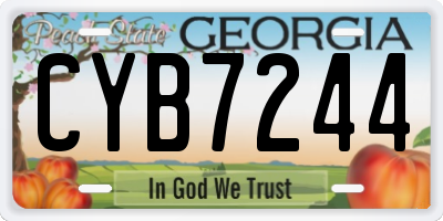 GA license plate CYB7244