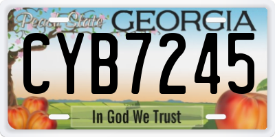 GA license plate CYB7245