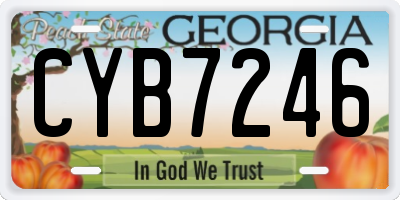 GA license plate CYB7246