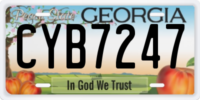GA license plate CYB7247