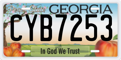 GA license plate CYB7253