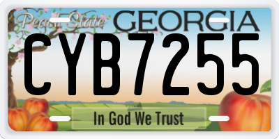 GA license plate CYB7255