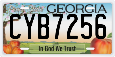 GA license plate CYB7256