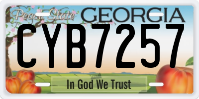 GA license plate CYB7257
