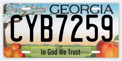 GA license plate CYB7259