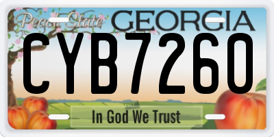 GA license plate CYB7260