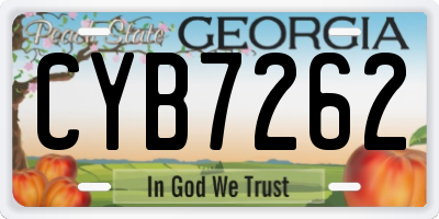 GA license plate CYB7262