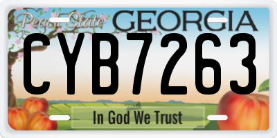 GA license plate CYB7263