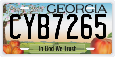 GA license plate CYB7265