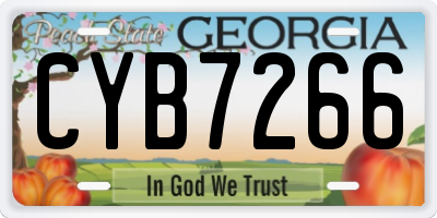 GA license plate CYB7266