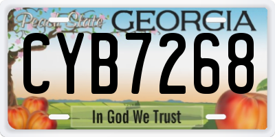 GA license plate CYB7268