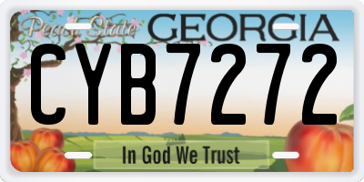 GA license plate CYB7272