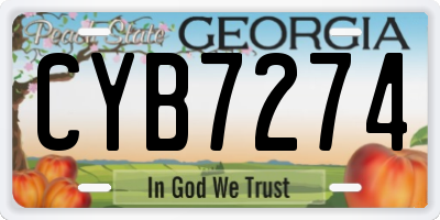 GA license plate CYB7274