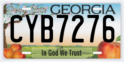 GA license plate CYB7276