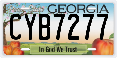 GA license plate CYB7277