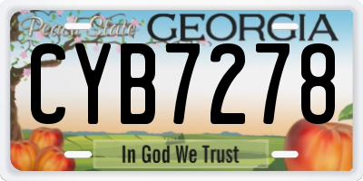 GA license plate CYB7278