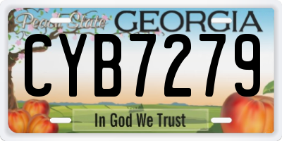 GA license plate CYB7279