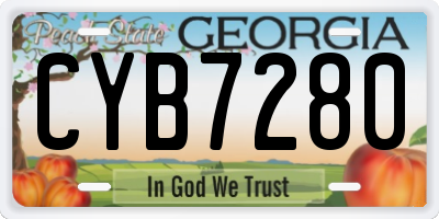 GA license plate CYB7280