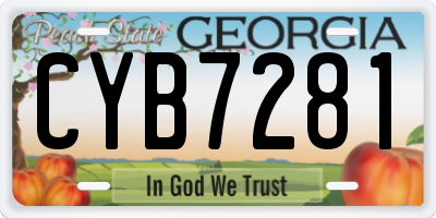 GA license plate CYB7281
