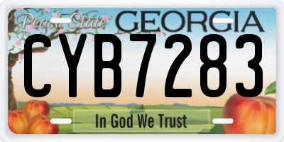 GA license plate CYB7283
