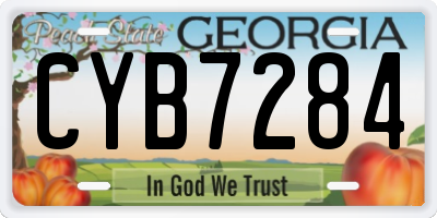 GA license plate CYB7284