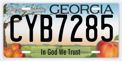 GA license plate CYB7285