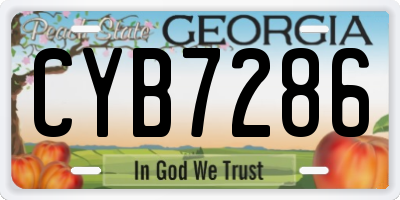 GA license plate CYB7286