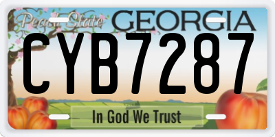GA license plate CYB7287