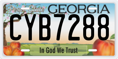 GA license plate CYB7288