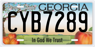 GA license plate CYB7289