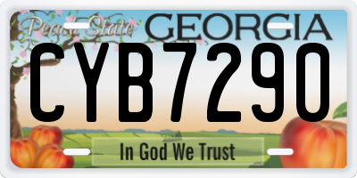 GA license plate CYB7290