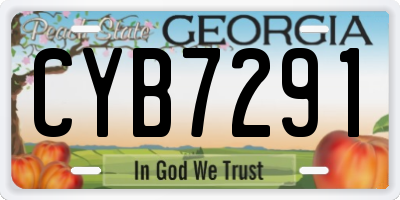 GA license plate CYB7291