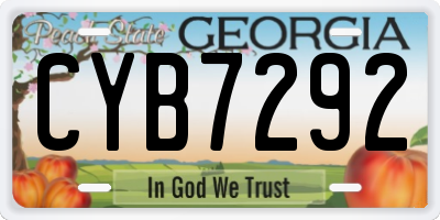 GA license plate CYB7292