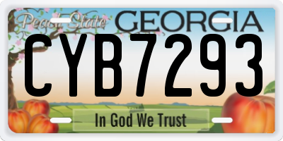 GA license plate CYB7293