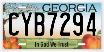 GA license plate CYB7294