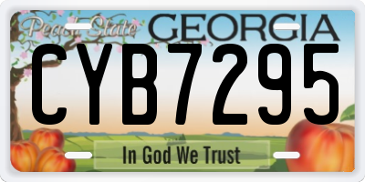 GA license plate CYB7295
