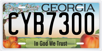 GA license plate CYB7300