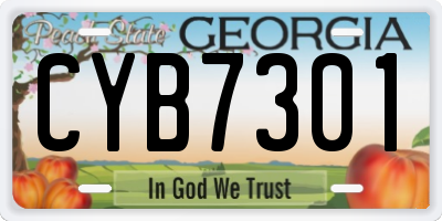 GA license plate CYB7301