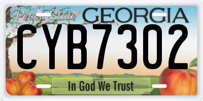 GA license plate CYB7302