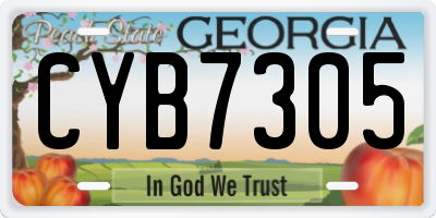 GA license plate CYB7305